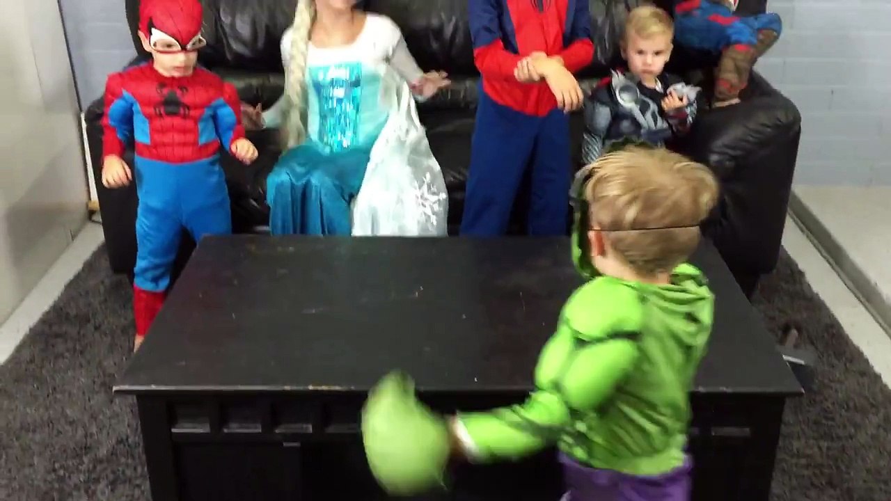 Spiderman Kisses Frog Frozen Elsa vs. Maleficent Prank Fun Superhero Kids In Real Life In