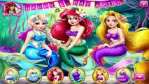 Disney Princess Elsa & Rapunzel as Mermaids at Ariels Birthday Party - Dress Up Game for