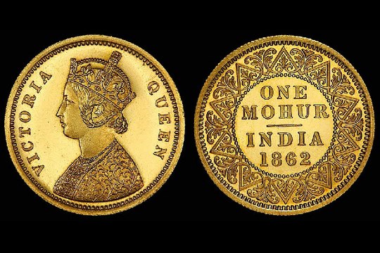 1 & 2 MOHUR COIN IN East India Company 1835-1862