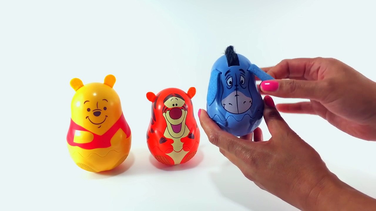 Winnie the Pooh Stacking Cups Surprise Eggs Nesting Toys with Tigger Eeyore Piglet Play Do