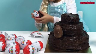 Elsa vs Maleficent CHOCOLATE CAKE CHALLENGE! Disney Frozen Real Life Video Movie   Kinder Eggs!-hmvUgEV3o48