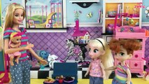 Baby Sitter! Barbie Babysitting Elsa & Anna! Change Diaper Feed Baby Toilet Disaster & Make up Mess!-vuQ96-0HIPM