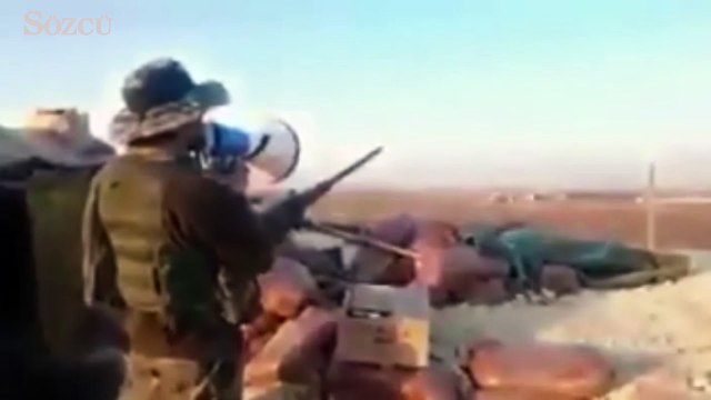 TSK askerinden El Bab'da espirili anons