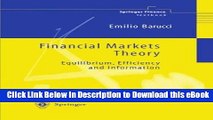 eBook Free Financial Markets Theory: Equilibrium, Efficiency and Information (Springer Finance)