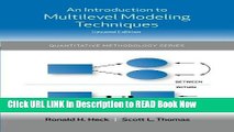 Download Free An Introduction to Multilevel Modeling Techniques (Quantitative Methodology Series)