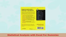 READ ONLINE  Statistical Analysis with Excel For Dummies