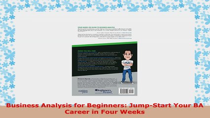 READ ONLINE  Business Analysis for Beginners JumpStart Your BA Career in Four Weeks