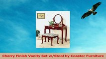 Cherry Finish Vanity Set wStool by Coaster Furniture f54b4344