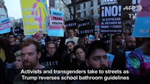 Activists protest Trump roll-back on transgender rights