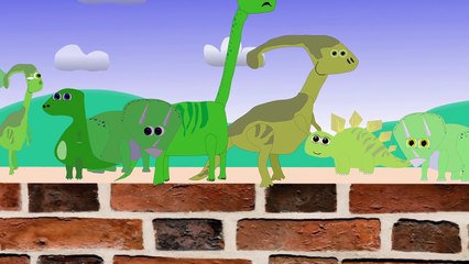 10 Green Dinosaurs Hanging on a wall | Kids Songs