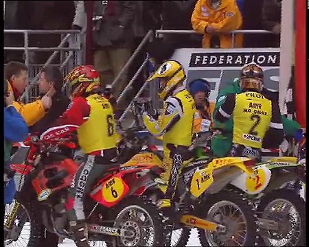 Finale moto au Stade de France 1999 avec Stéphane Peterhansel
