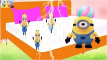 Five Wet Minions Jumping On the Bed in the Rain * Nursery Rhymes * Five Minions Jumping on