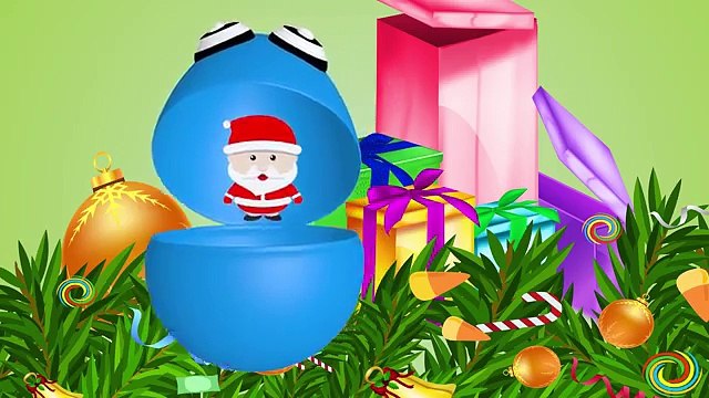 Five Little Monkeys Xmas Nursery Rhymes for Children | Christmas Kids Video with Color Surprise Eggs