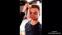 Derek Hough playing with Snapchat filters during a photoshoot - February 23, 2017