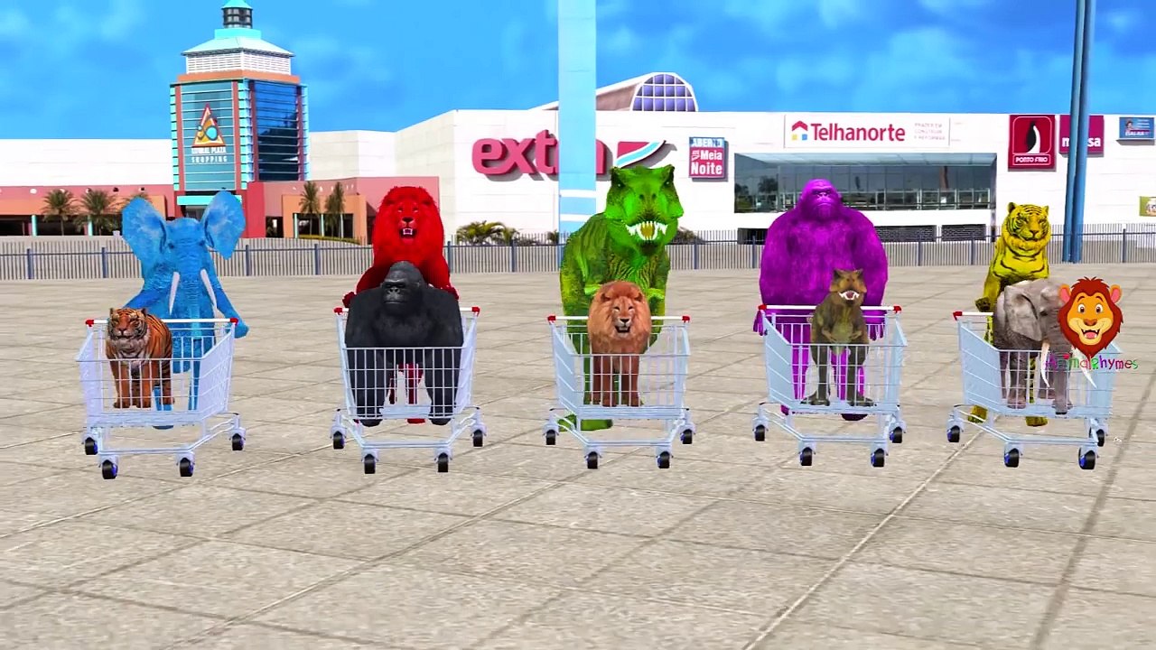 Dinosaurs Gorilla Finger Family Songs For Children | Animals Vehicles Video For Babies
