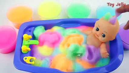 3D Baby doll bath time Play Learn colors - Teach colours for kids Children Toddlers