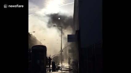 Firefighting crew tackle blaze on Harrow Road, London