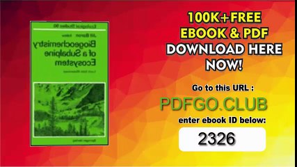 Biogeochemistry of a Subalpine Ecosystem_ Loch Vale Watershed (Ecological Studies)