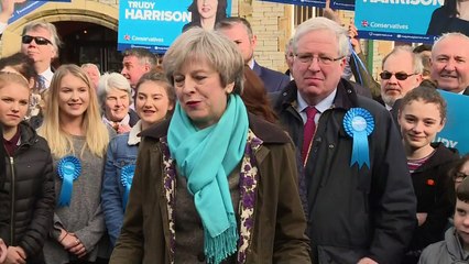 Theresa May hails Copeland "an astounding victory" on visit
