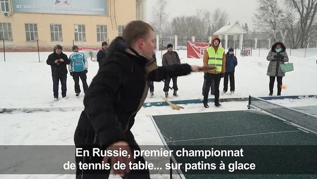 En Russie, 1er championnat de ping pong... sur glace