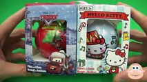 Disney Pixar Cars & Hello Kitty Surprise Eggs Christmas Toys Kinder Ornaments Opening + Un