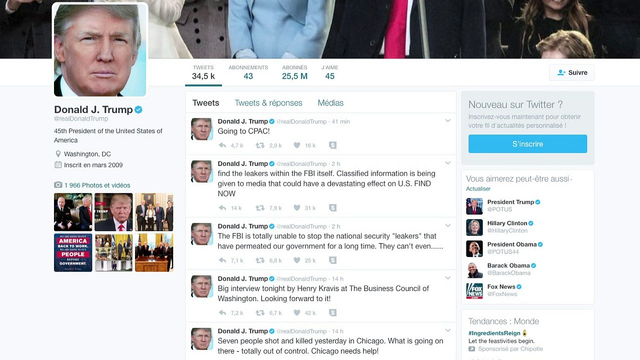 Trump ataca FBI por vazamentos à imprensa