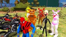 Five Nights at Freddys Freddy Fazbear, Chica, The Puppet, Mangle and Foxy Having Fun with Spiderman