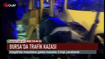 Bursa'da zincirleme kazada 3 kişi yaralandı (Haber 24 02 2017)