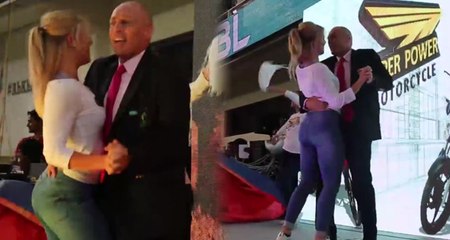 Danny Morrison dancing with Cheerleader in PSL