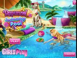NEW Игры для детей—Disney Принцесса Рапунцель в бассейне—мультик для девочек