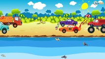 Caricatura de carros - Excavadoras - El Camión de remolque - Carritos para niños