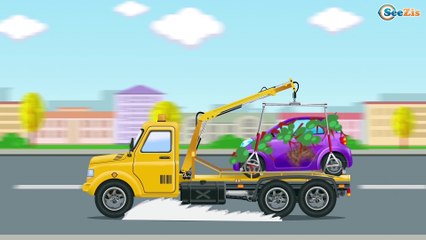 Construction Cartoon Tow Truck for kids  and Excavator for children Videos for kids