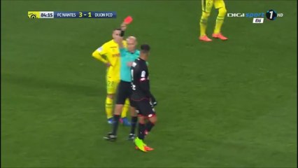 Lois Diony Red Card For Insulting Referee vs Nantes!