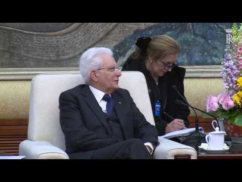 Cina - Mattarella all'Assemblea Nazionale del Popolo a Pechino (23.02.17)