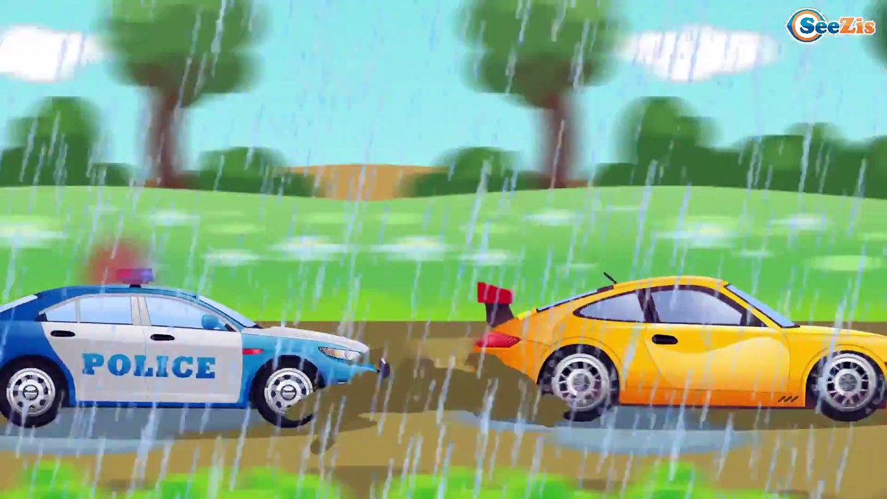The Yellow Tow Truck helps Police Car | Emergency Vehicles | Cars & Trucks cartoons for kids