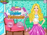 Juegos de Barbie para Niñas Barbie de Oro corte de Pelo, Maquillaje y Vestido encima del Juego