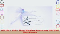 25th  Silver Wedding Anniversary Gift Wine Glass Charms 0f3de85a