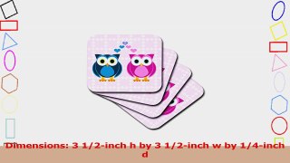 3dRose LLC True Love Owls Design Coaster Soft Set of 8 22132766
