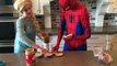 Spiderman Kisses Frog Frozen Elsa vs. Maleficent Prank Fun Superhero Kids In Real Life In