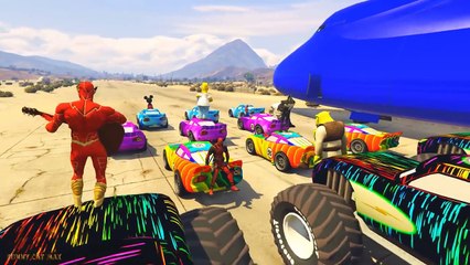 Lightning McQueen Transportation with Spiderman on Biggest Airplane KIDS Cartoon Nursery R