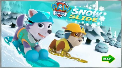 Paw Patrol SNOW SLIDE GAME! - Paw Patrol Cartoon Nick JR English - Paw Patrol full Episode