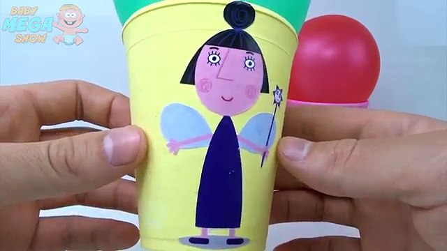 Воздушные шары и чашки учим цвета на английском языке играя сюрприз игрушки Бен и Холли маленькое Королевство