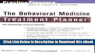 Download ePub The Behavioral Medicine Treatment Planner Full Ebook