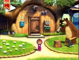 Masha y el Oso new JUEGO oso de Peluche corta leña