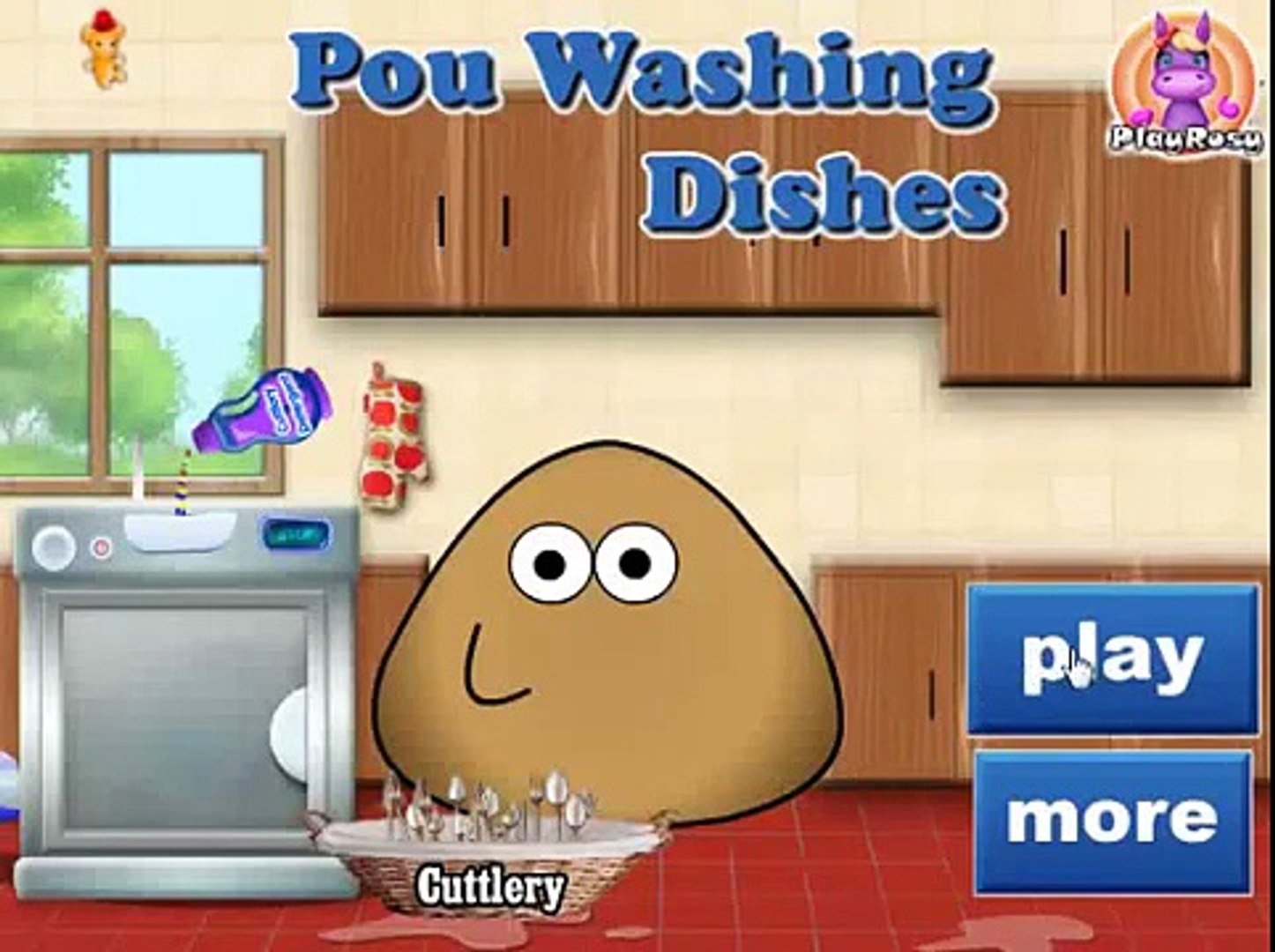 Игра мыть дома. Pou кухня. Игра про мытье посуды.