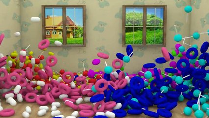 Aprender los Colores con los Huevos Sorpresa de Broma 3D para los Niños Pequeños Bolas de Colores de la Cara Sonriente