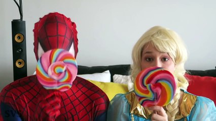 Spiderman & Frozen Elsa vs Poo and Fart prank! w/ Pink Spidergirl - Fun Superhero in Real