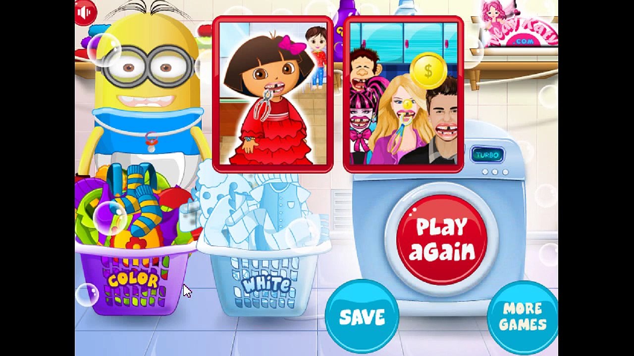 Ladybug, Elsa, Anna, Rapunzel, Barbie - Laundry Day Washing Games Compilation