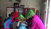 Frozen Elsa Horse racing vs Joker moto Spiderman in real life fun Superheroes pinks spider