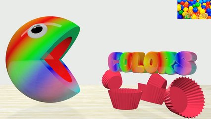 Learning Colors for Children with Pacman | Learn Colours Ballons for Kids Toddlers